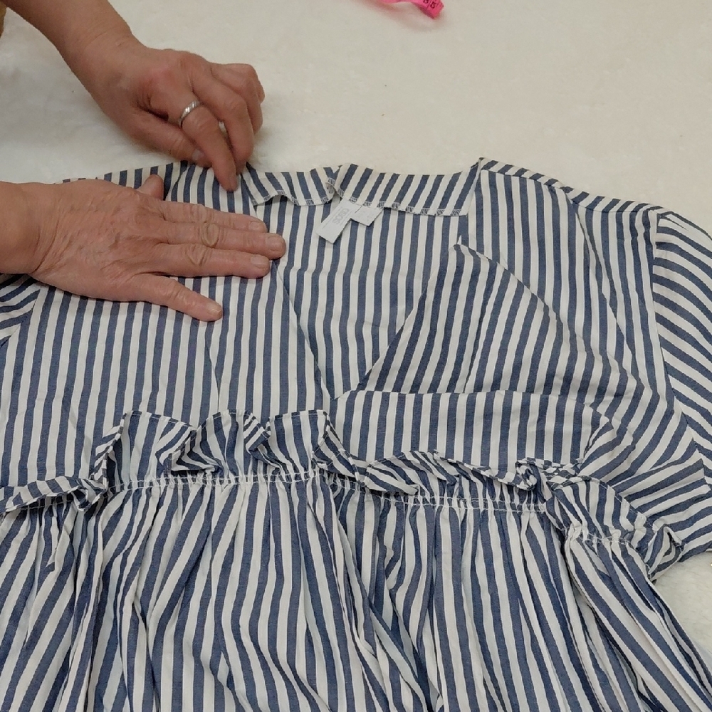 ASOS Blue and White Striped Midi Dress - Picture 10 of 14